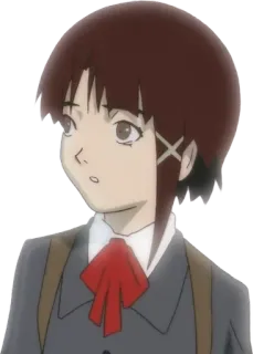 😯 Iwakura Lain Serial Experiments Lain Anime, Cyberpunk, Lain, Iwakura telegram sticker