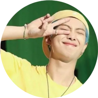 ✌ RM RM, Friedenszeichen, BTS, Kpop, Sänger, Promi, Mann whatsapp sticker