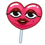 🍭 сердце, лицо, леденец, конфета, милый, любовь telegram sticker