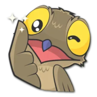 👍 coruja, pássaro, desenho animado, brilhante, alegre whatsapp sticker