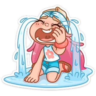 🤣 pleurer, triste, dessin animé, fille, larmes telegram sticker