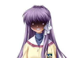 😡 anime, dziewczyna, zła, mundurek szkolny, fioletowe włosy telegram sticker