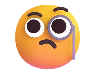 🧐 อิโมจิ, แว่นตาข้างเดียว, กำลังคิด, คำถาม, สงสัย, ฉลาด telegram sticker