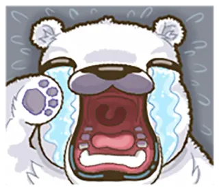 😭 gấu, khóc, buồn, động vật, cảm xúc, nhãn dán, hoạt hình whatsapp sticker