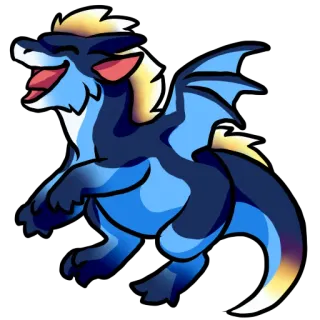 😂 dragon, cartoon, fantasy, cute, blue, mythical creature, animal, art whatsapp sticker