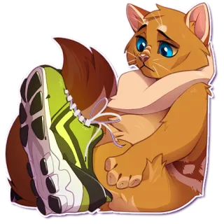 👣 gato, animal, zapato, pegatina, dibujo animado telegram sticker