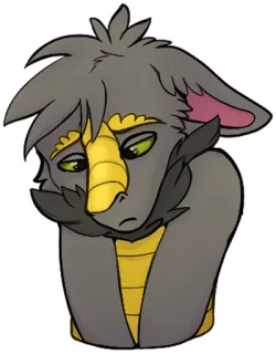 😔 Cartone animato, Triste, Carino, Drago, Animale, Illustrazione telegram sticker