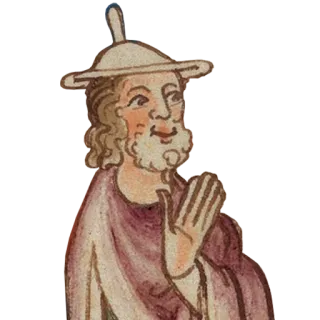 😝 abad pertengahan, ilustrasi, bersejarah, pria, jenggot, topi telegram sticker