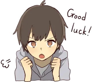 ✊ Good luck! powodzenia, anime, otucha, motywacja, wsparcie telegram sticker