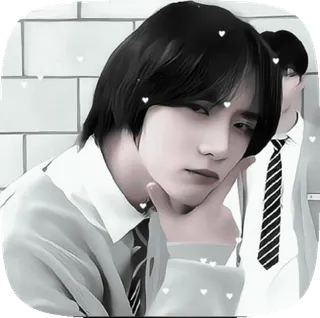 😏 kpop, người, con trai, cà vạt, đồng phục telegram sticker