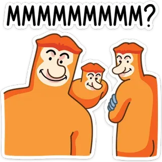 😏 MMMMMMMMMM? singe, nasique, animal, sticker, mignon, question telegram sticker