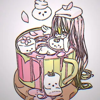 🍡 anime, cup, kawaii, tea, cute, illustration telegram sticker