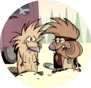 ⚪️ Angry Beavers Angry Beavers, Daggett, Norbert, cartoon, Nickelodeon telegram sticker