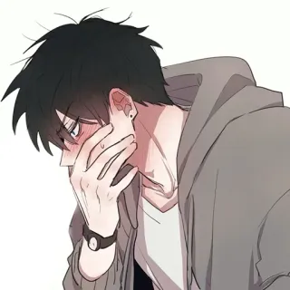 😳 アニメ, 泣く, 照れる, 悲しい, パーカー telegram sticker