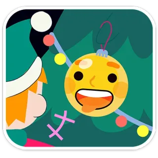 😛 navidad, emoji, adorno, elfo, fiestas, dibujos animados, árbol telegram sticker