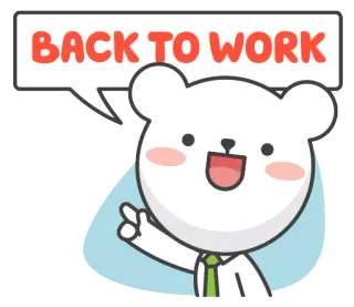 👨‍💻 BACK TO WORK urso, trabalho, escritório, negócios, emprego, desenho animado, motivação telegram sticker