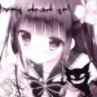 💖 dying dead girl Anime, Cô gái, Tối, Gothic, Đáng sợ, Pixel whatsapp sticker