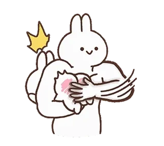 🍑 토끼, 엉덩이, 찰싹, 웃긴, 밈, 무례한, 불쾌한 telegram sticker
