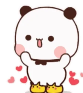 😍 귀여운, 곰, 만화, 하트 whatsapp sticker