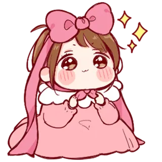 💞 かわいい, 女の子, ピンク, リボン, カワイイ whatsapp sticker