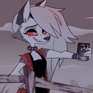 😏 Loona Helluva Boss Kreskówka, Loona, Helluva Boss, Wilk, Anthro, Postać, Naklejka telegram sticker