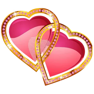 💛 heart, love, romance, valentine's day, gold, pink, diamond telegram sticker