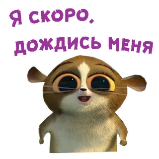 😄 Mort Madagascar Я скоро. Дождись меня キツネザル, 可愛い, 動物, 漫画, 目 whatsapp sticker