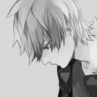 😕 Anime, Triste, Manga, Ragazzo, Ritratto telegram sticker
