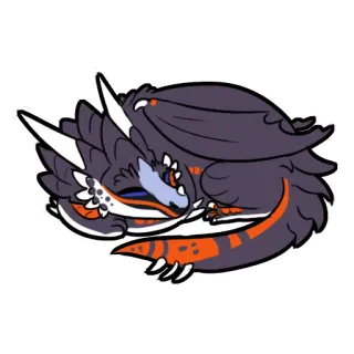💤 naga, lucu, kartun, binatang, fantasi, mitos, stiker telegram sticker
