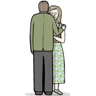 👍 Paar, Umarmung, Umarmen, Cartoon, Beziehung, Intimität telegram sticker