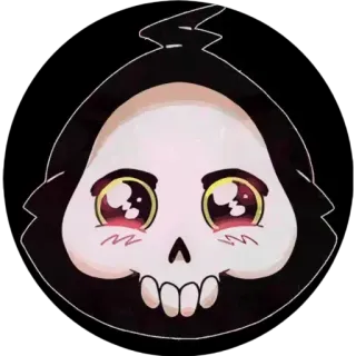 😍 skull, death, grim reaper, cartoon, kawaii telegram sticker