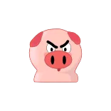 🤕 porco, zangado, desenho animado, animal, rosto telegram sticker