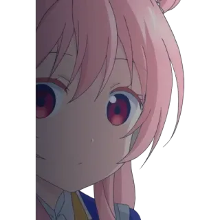 👀 anime, pink hair, girl, cute, cartoon telegram sticker