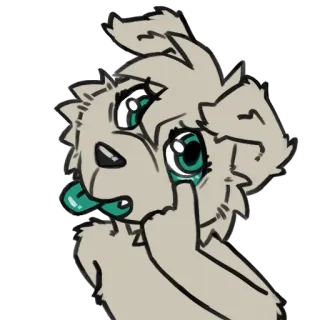 😝 furry, anthropomorphic, dog, puppy, cute, cartoon, sticker whatsapp sticker