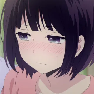 🎐 Anime Mädchen, Erröten, Traurig, Cartoon telegram sticker
