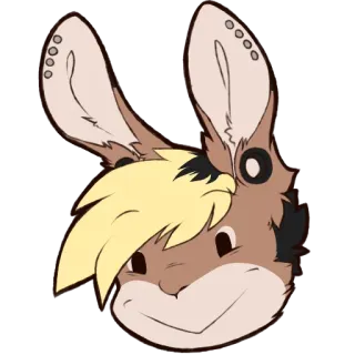 😋 кролик, зайчик, животное, пушистый, мультик, милый, талисман whatsapp sticker