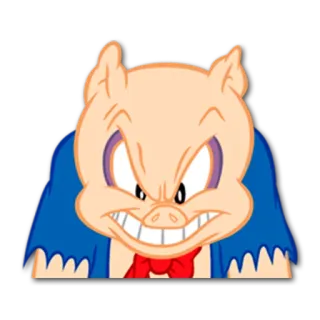 😬 Porky Pig Looney Tunes cartoon, Looney Tunes, Porky Pig, character, angry, animated telegram sticker