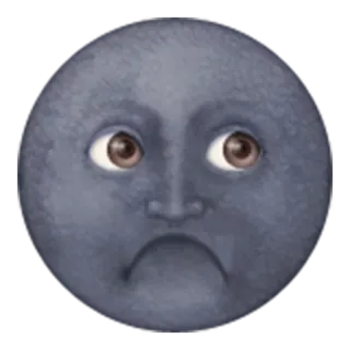 😟 luna, triste, emoji, faccia, espressione, preoccupato telegram sticker