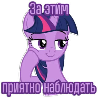 😏 Twilight Sparkle My Little Pony За этим приятно наблюдать Pony, My Little Pony, Twilight Sparkle, Cartoon, Animation, Süß telegram sticker