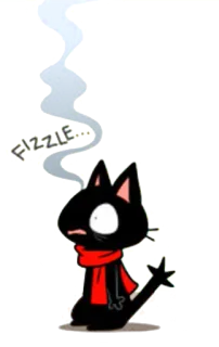 😶 FIZZLE gato, desenho animado, cachecol, estalido, fumaça, caprichoso telegram sticker