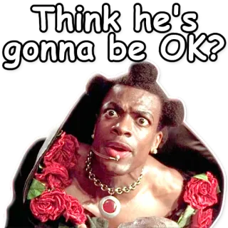 😮 Chris Tucker The Fifth Element Think he's gonna be OK? chris tucker, il quinto elemento, film, domanda, umorismo, divertente telegram sticker