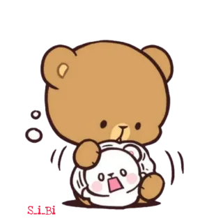 😆 orso, latte, cioccolato, carino, kawaii telegram sticker