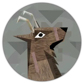 😶 deer, animal, geometric, nature, forest, wildlife telegram sticker
