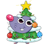 🎄 topo, natale, albero, vacanze, carino, cartone animato telegram sticker
