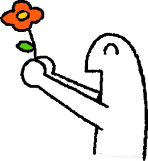 🌷 fiore, figura bianca, minimalista, semplice, cartone animato, gesto, illustrazione telegram sticker