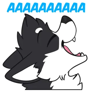🔊 AAAAAAAAAAA lobo, uivo, desenho animado, animal, gritando telegram sticker