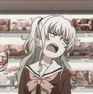 😫 Anime, Cô gái, Tức giận, Nhân vật, Hoạt hình, Đồng phục học sinh telegram sticker
