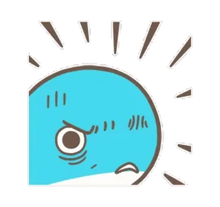 🐳 화난, 짜증난, 만화, 파란색, 좌절한 telegram sticker