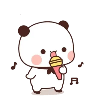 👨‍🎤 แพนด้า, ไอศกรีม, น่ารัก, การ์ตูน telegram sticker