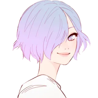 😊 Anime, Ilustração, Retrato, Garota, Pastel, Fofo telegram sticker